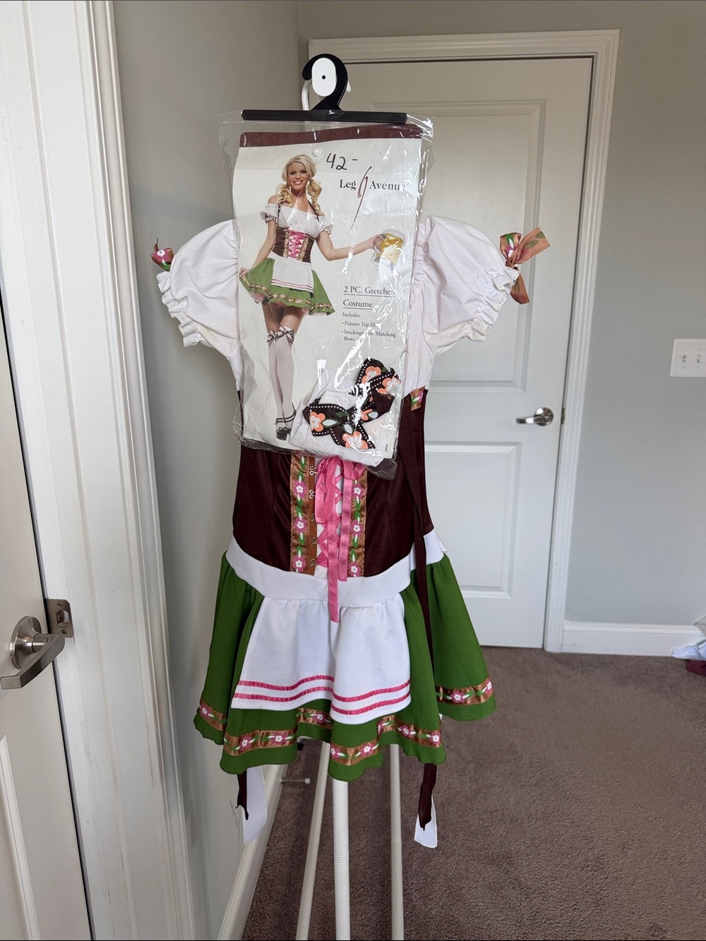 Leg Avenue Green, Brown & White Girls Oktoberfest Dirndl Costume